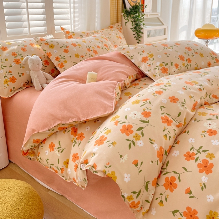 91家纺网 家纺一手货源 找家纺 金丝兔 2023新款高克重植物羊绒生态加厚磨毛印花四件套 漫语佳人