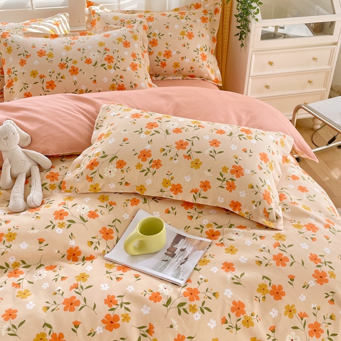 91家纺网 家纺一手货源 找家纺 金丝兔 2023新款高克重植物羊绒生态加厚磨毛印花四件套 漫语佳人