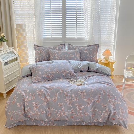 元元 2023新款13372全棉印花四件套 微光-灰