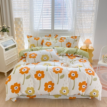 91家纺网 家纺一手货源 找家纺 元元 2023新款13372全棉印花四件套 拉斐尔