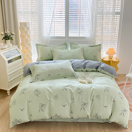 91家纺网 家纺一手货源 找家纺 （总）元元 2023新款13372全棉印花四件套