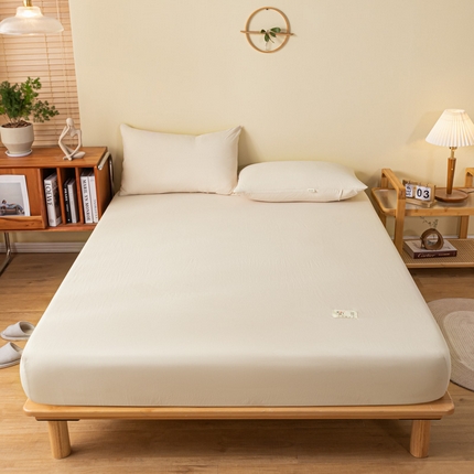 91家纺网 家纺一手货源 找家纺 居眠2023新款原棉纯色单层床笠系列 卡其