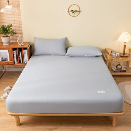 91家纺网 家纺一手货源 找家纺 居眠2023新款原棉纯色单层床笠系列 深灰