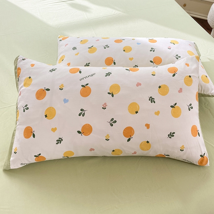 91家纺网 家纺一手货源 找家纺 梦之岛 2023新款A类母婴级双层纱水洗棉麻夏凉被四件套 小柠檬