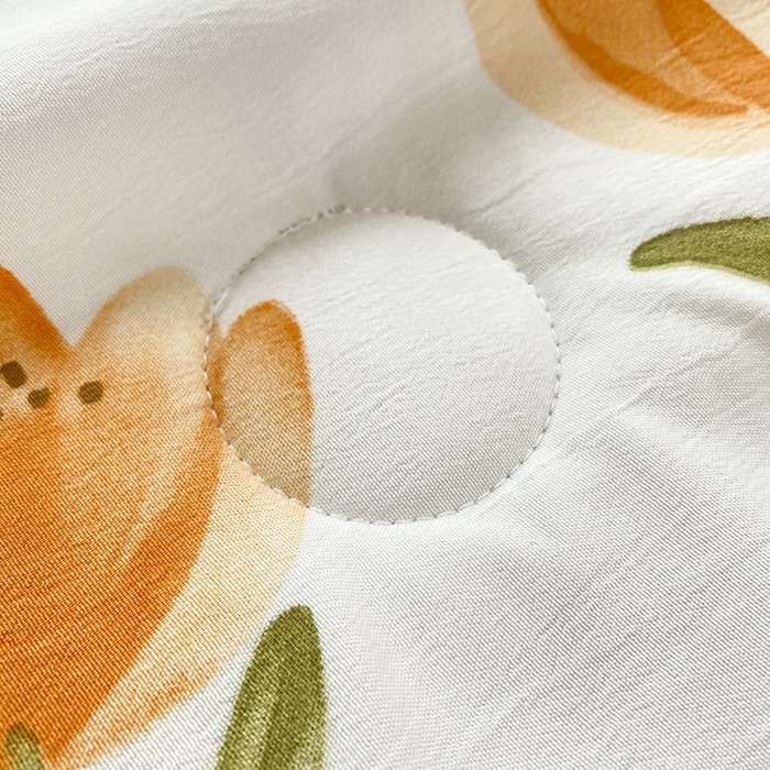 91家纺网 家纺一手货源 找家纺 梦之岛 2023新款A类母婴级双层纱水洗棉麻夏凉被四件套 可爱熊