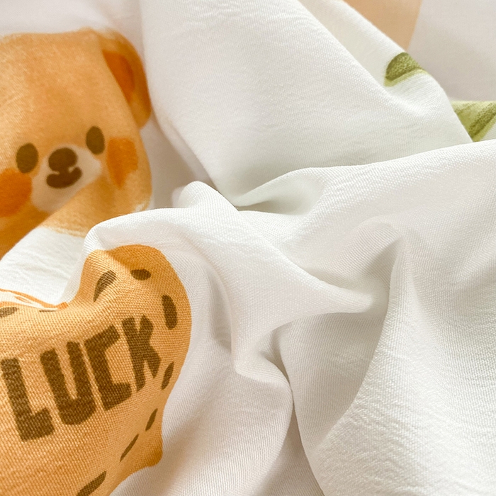 91家纺网 家纺一手货源 找家纺 梦之岛 2023新款A类母婴级双层纱水洗棉麻夏凉被四件套 可爱熊