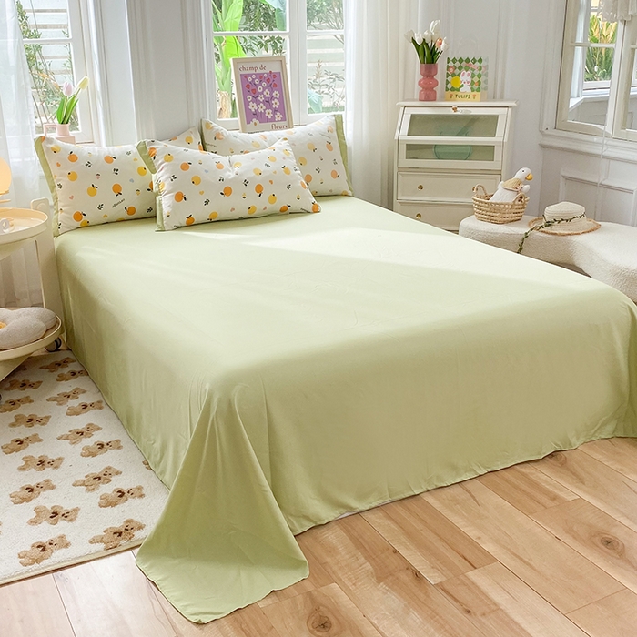 91家纺网 家纺一手货源 找家纺 梦之岛 2023新款A类母婴级双层纱水洗棉麻夏凉被四件套 小柠檬