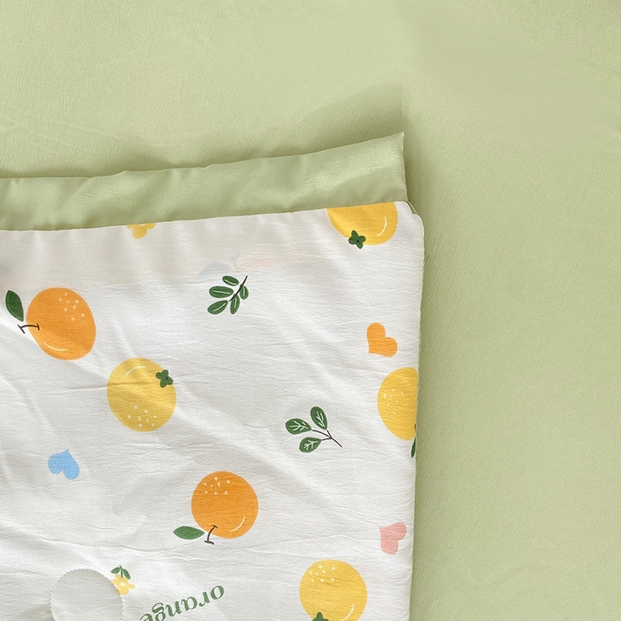 91家纺网 家纺一手货源 找家纺 梦之岛 2023新款A类母婴级双层纱水洗棉麻夏凉被四件套 小柠檬