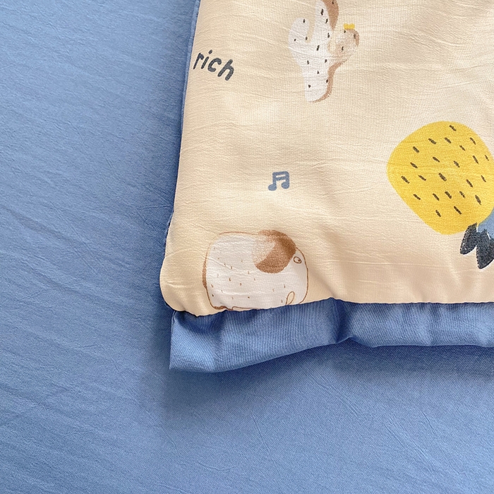 91家纺网 家纺一手货源 找家纺 梦之岛 2023新款A类母婴级双层纱水洗棉麻夏凉被四件套 小菠萝