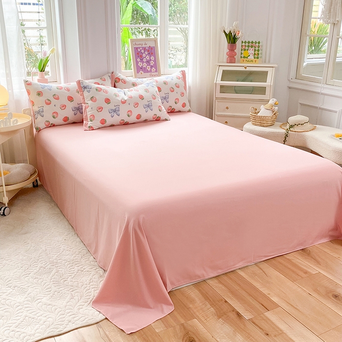 91家纺网 家纺一手货源 找家纺 梦之岛 2023新款A类母婴级双层纱水洗棉麻夏凉被四件套 爱丽丝