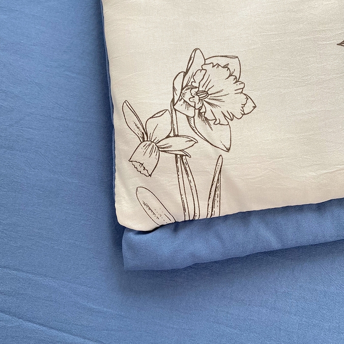 91家纺网 家纺一手货源 找家纺 梦之岛 2023新款A类母婴级双层纱水洗棉麻夏凉被四件套 雅韵