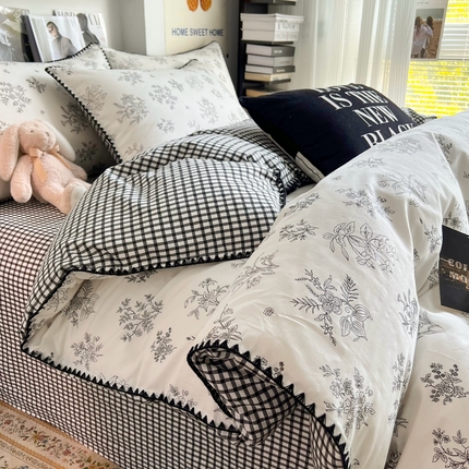 HL原创2023新款贝壳边全棉四件套 罗曼庄园