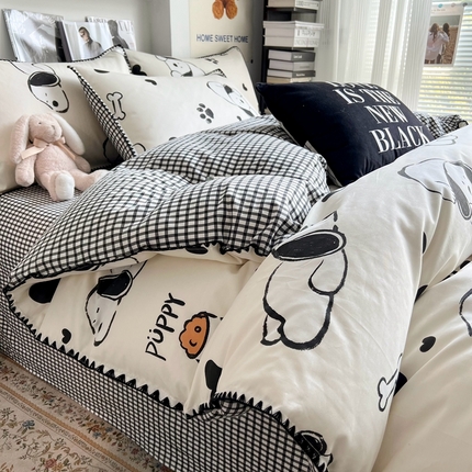 HL原创2023新款贝壳边全棉四件套 旺财