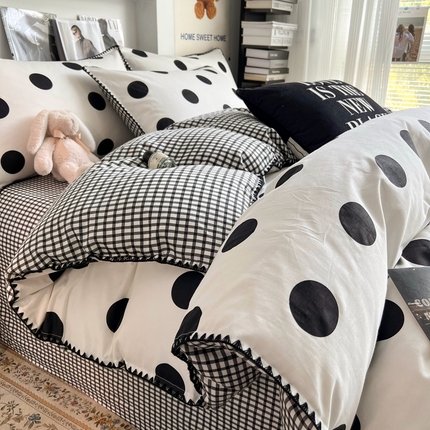 91家纺网 家纺一手货源 找家纺 （总）HL原创2023新款贝壳边全棉四件套