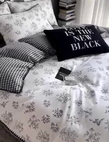 91家纺网 家纺一手货源 找家纺 HL原创2023新款贝壳边全棉四件套 罗曼庄园