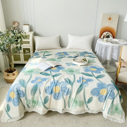 澳洲羽 2024新款A类凉感丝花边夏被 七色花