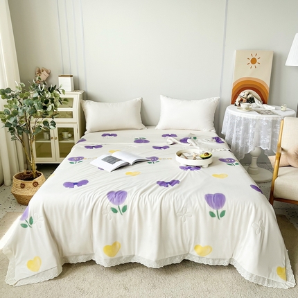 澳洲羽 2024新款A类凉感丝花边夏被 夏日风情