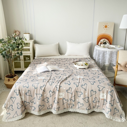 澳洲羽 2024新款A类凉感丝花边夏被 心心念念