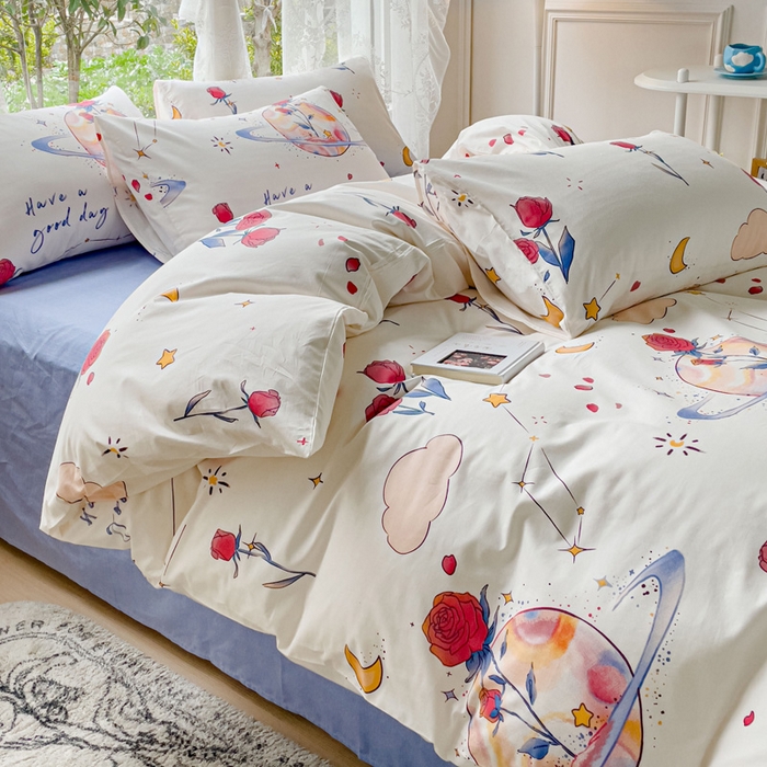 91家纺网 家纺一手货源 找家纺 感遇 2023 4月全棉四件套 13玫瑰星球