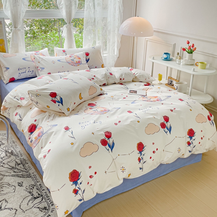 91家纺网 家纺一手货源 找家纺 感遇 2023 4月全棉四件套 13玫瑰星球