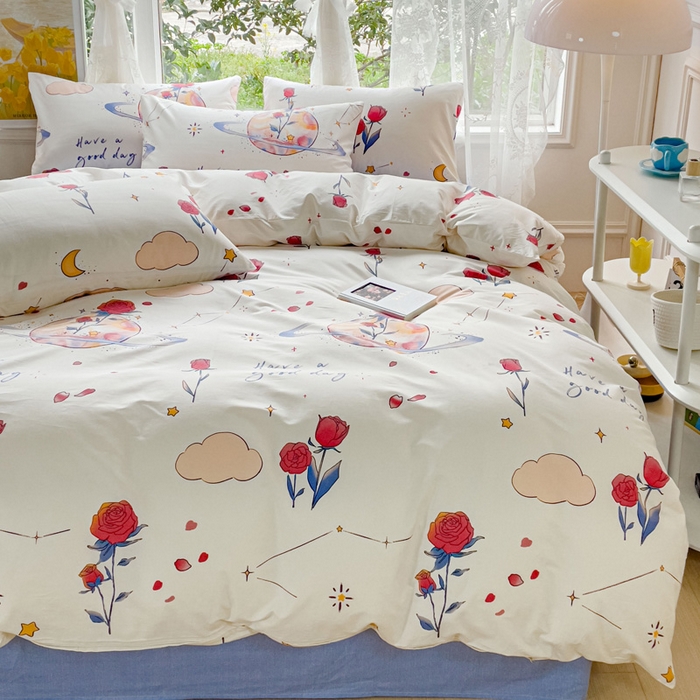 91家纺网 家纺一手货源 找家纺 感遇 2023 4月全棉四件套 13玫瑰星球