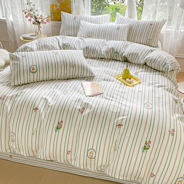 91家纺网 家纺一手货源 找家纺 感遇 2023 4月全棉四件套 12简约小兔