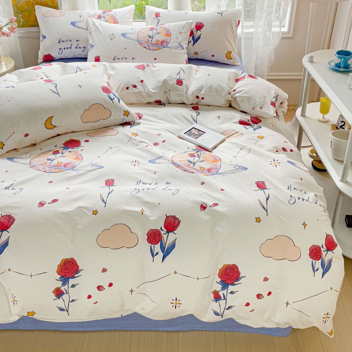 91家纺网 家纺一手货源 找家纺 感遇 2023 4月全棉四件套 13玫瑰星球