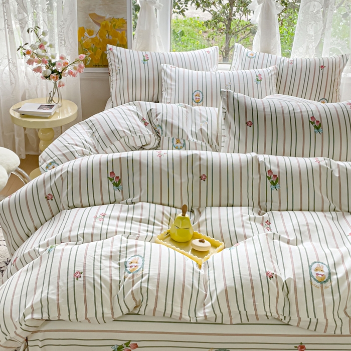 91家纺网 家纺一手货源 找家纺 感遇 2023 4月全棉四件套 12简约小兔