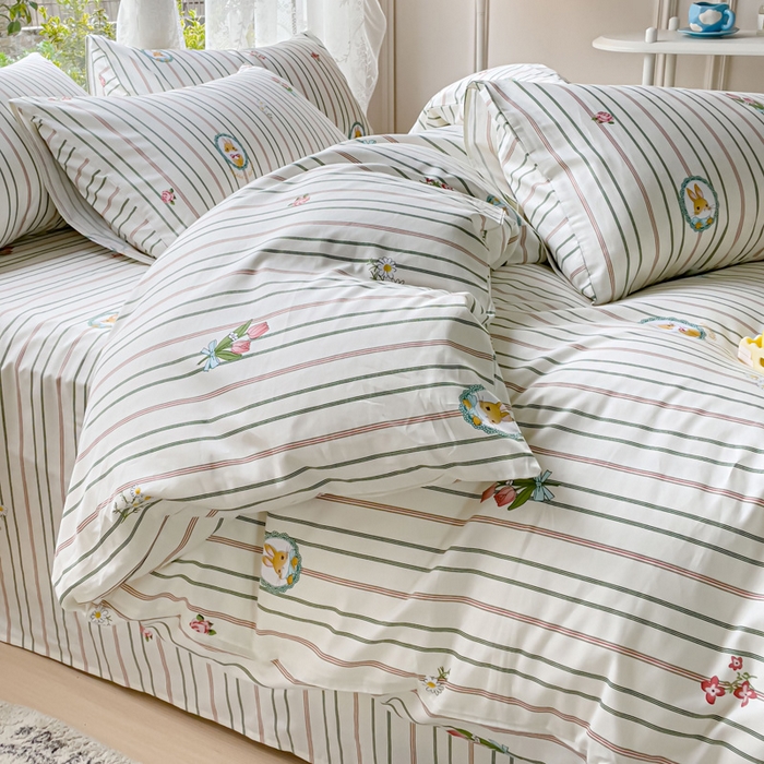 91家纺网 家纺一手货源 找家纺 感遇 2023 4月全棉四件套 12简约小兔