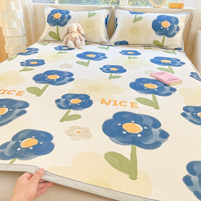 91家纺网 家纺一手货源 找家纺 慕尚  2025新款满天星凉席夏被组合四件套 美好时光