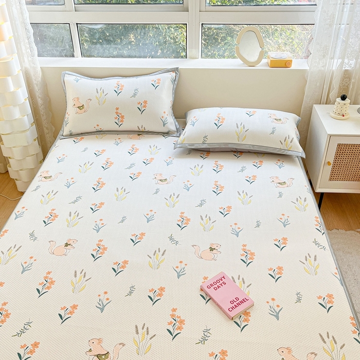 91家纺网 家纺一手货源 找家纺 慕尚  2025新款满天星凉席夏被组合四件套 小麦穗