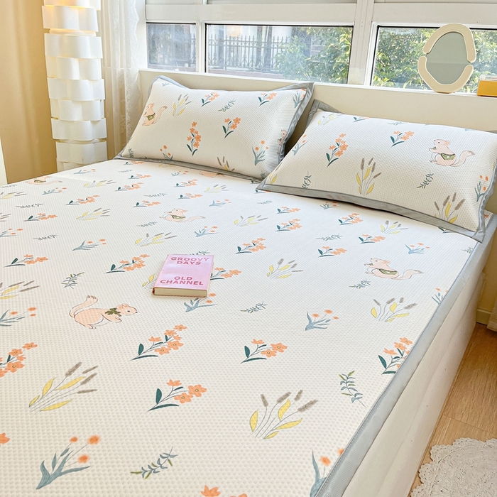 91家纺网 家纺一手货源 找家纺 慕尚  2025新款满天星凉席夏被组合四件套 小麦穗