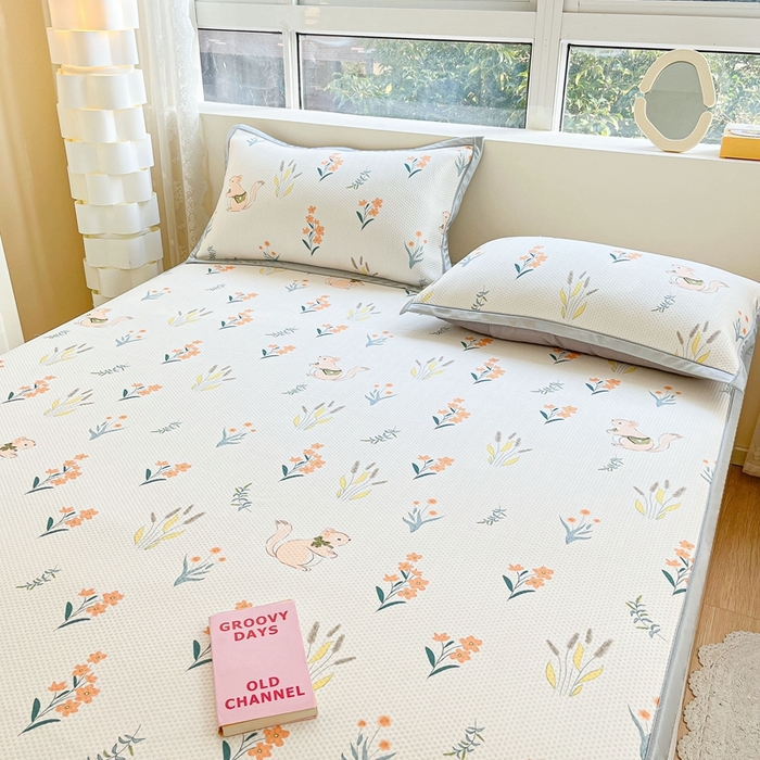 91家纺网 家纺一手货源 找家纺 慕尚  2025新款满天星凉席夏被组合四件套 小麦穗