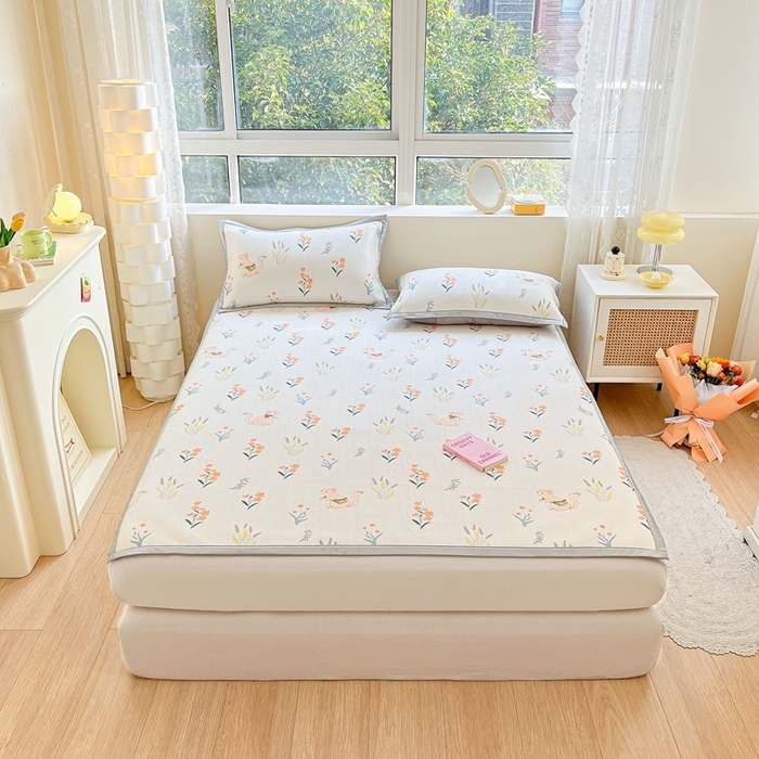 91家纺网 家纺一手货源 找家纺 慕尚  2025新款满天星凉席夏被组合四件套 小麦穗