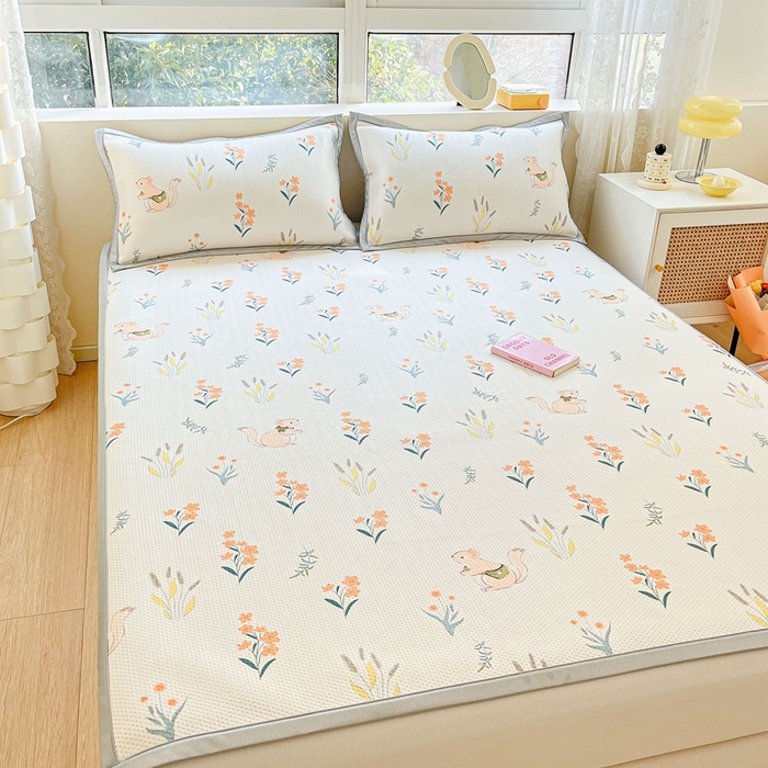 91家纺网 家纺一手货源 找家纺 慕尚  2025新款满天星凉席夏被组合四件套 小麦穗