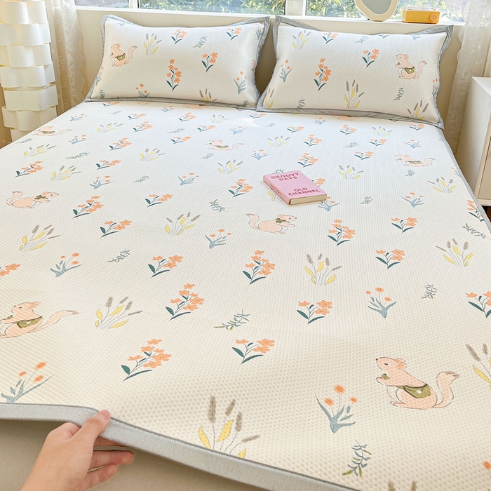 91家纺网 家纺一手货源 找家纺 慕尚  2025新款满天星凉席夏被组合四件套 小麦穗