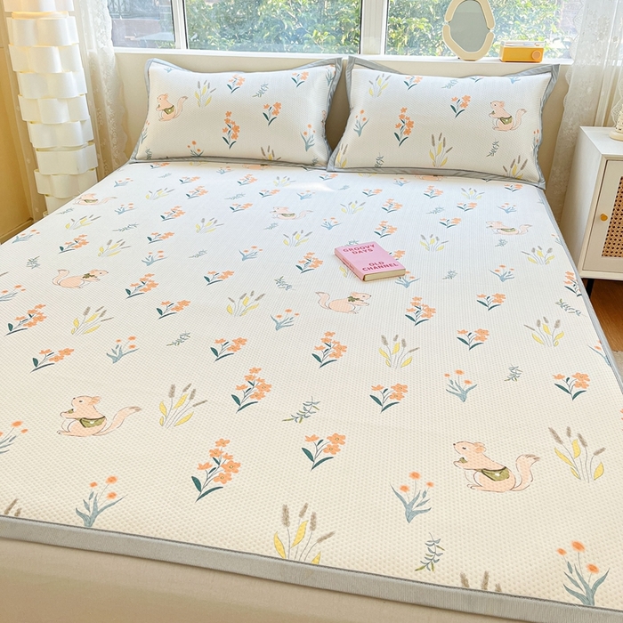 91家纺网 家纺一手货源 找家纺 慕尚  2025新款满天星凉席夏被组合四件套 小麦穗