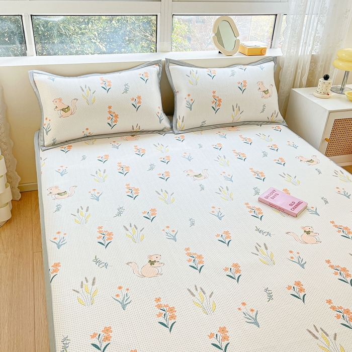 91家纺网 家纺一手货源 找家纺 慕尚  2025新款满天星凉席夏被组合四件套 小麦穗