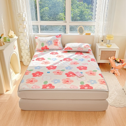 91家纺网 家纺一手货源 找家纺 慕尚  2025新款满天星凉席夏被组合四件套 蝴蝶花