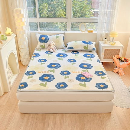 91家纺网 家纺一手货源 找家纺 慕尚  2025新款满天星凉席夏被组合四件套 美好时光