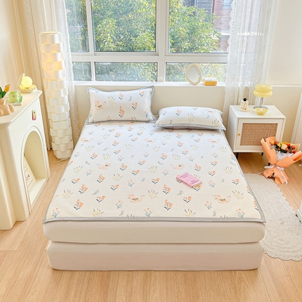 91家纺网 家纺一手货源 找家纺 慕尚  2025新款满天星凉席夏被组合四件套 小麦穗