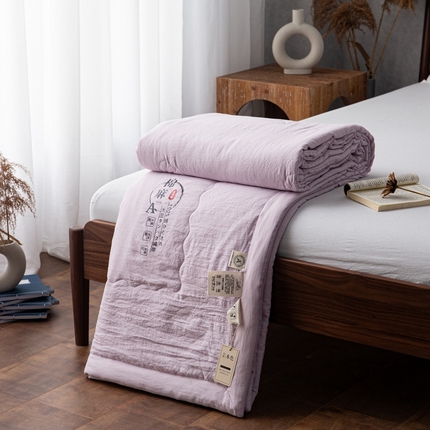 91家纺网 家纺一手货源 找家纺 （总）芯氧 2023新款直播爆款A类水洗棉麻双层纱大豆夏凉被空调被