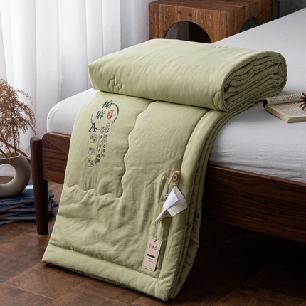 91家纺网 家纺一手货源 找家纺 （总）芯氧 2023新款直播爆款A类水洗棉麻双层纱大豆夏凉被空调被