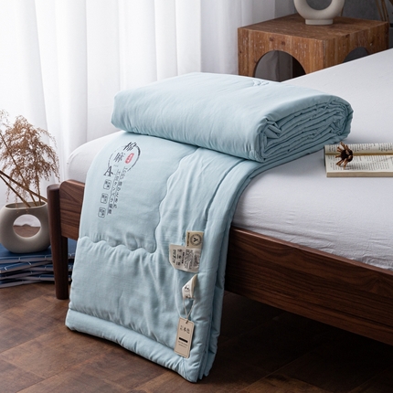 91家纺网 家纺一手货源 找家纺 （总）芯氧 2023新款直播爆款A类水洗棉麻双层纱大豆夏凉被空调被