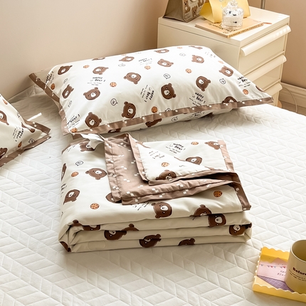 91家纺网 家纺一手货源 找家纺 CINNY馨宜 2023新款60s长绒棉全棉大豆夏凉被空调被子 饼干熊