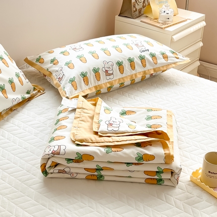 91家纺网 家纺一手货源 找家纺 CINNY馨宜 2023新款60s长绒棉全棉大豆夏凉被空调被子 萝卜兔