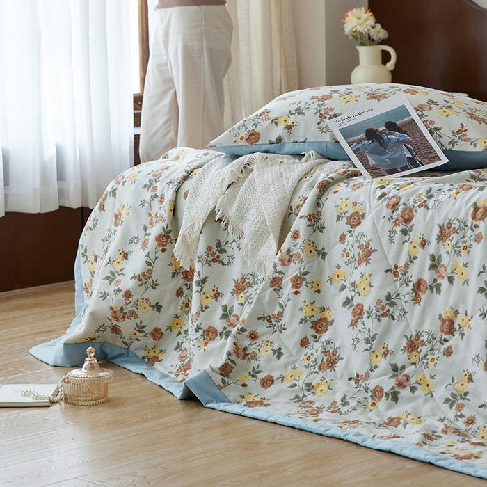 91家纺网 家纺一手货源 找家纺 莱福仕家纺2024新款全棉跑量款棉花夏被 春野