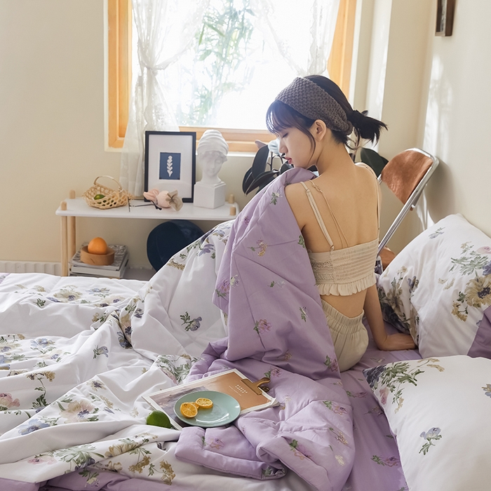 91家纺网 家纺一手货源 找家纺 莱福仕家纺2024新款全棉跑量款棉花夏被 花开曼舞