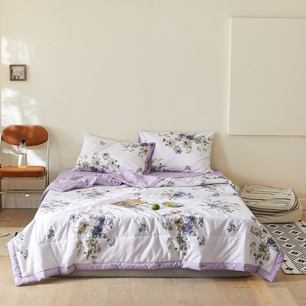 91家纺网 家纺一手货源 找家纺 莱福仕家纺2024新款全棉跑量款棉花夏被 花开曼舞