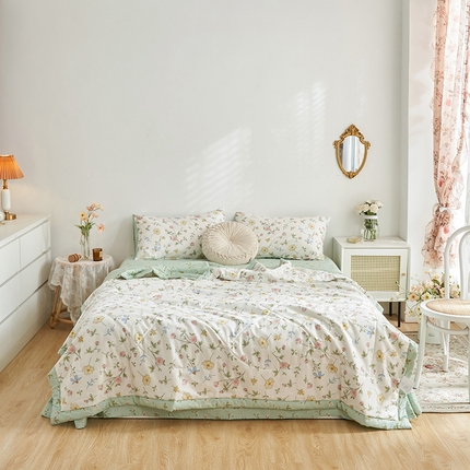 91家纺网 家纺一手货源 找家纺 莱福仕家纺2024新款全棉跑量款棉花夏被 情人花园